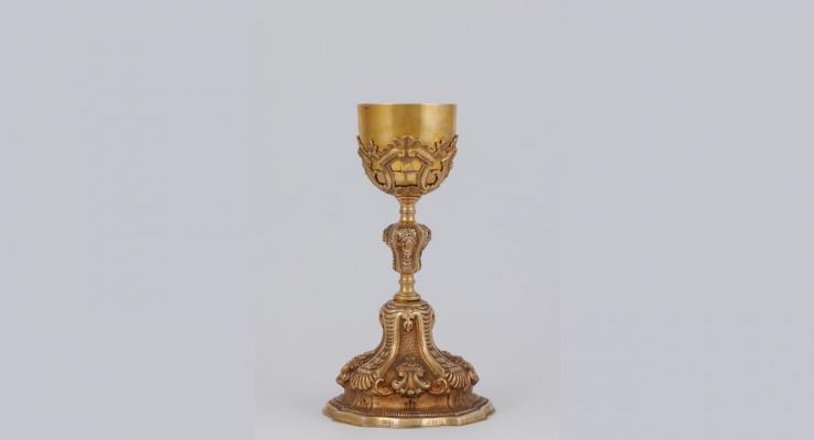Cálice histórico utilizado na missa de Domingo de Páscoa