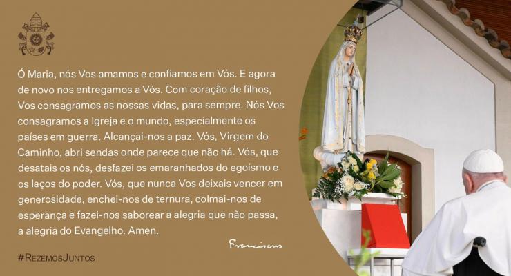 Papa Francisco consagra a Igreja e o mundo a Maria